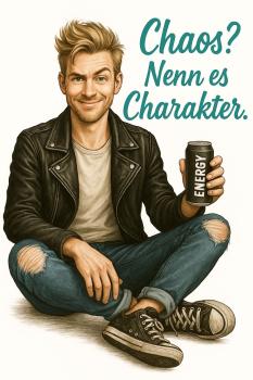 Preview: Keramikbecher "Chaos? Nenn es Charakter"  blonde Haare
